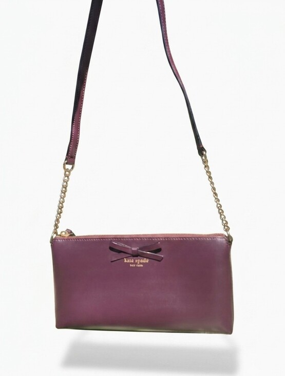 kate spade Handbags - kate spade Plum Leather Crossbody with Gold Chain Strap and Bow